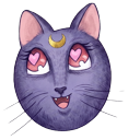 Sailor Moon Luna Cat cursor on a light page