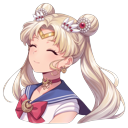 Sailor Moon Usagi Tsukino Smiling cursor on a light page