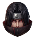 Naruto Shippuden Itachi Uchiha Sharingana pointer on a light page