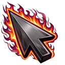 Naruto Nine Tails Chakra Mode Flame cursor on a light page