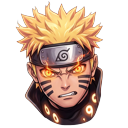 Naruto Nine Tails Chakra Mode Flame pointer on a light page