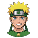 St. Patrick's Day Naruto and Kakashi Green Mask cursor on a light page
