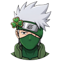 St. Patrick's Day Naruto and Kakashi Green Mask pointer on a light page
