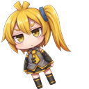 Akita Neru Tsundere Bored Face cursor on a light page