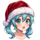 Hatsune Miku and Kasane Teto Santa Hat cursor on a light page