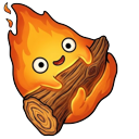Kawaii Howls Moving Castle Flame pointer on a light page