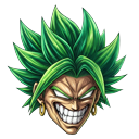 Dragon Ball Z Legendary Super Saiyan Broly pointer on a light page