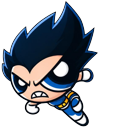 Powerpuff Girls Style Vegeta and Piccolo Crossover cursor on a light page