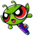 Powerpuff Girls Style Vegeta and Piccolo Crossover pointer on a light page
