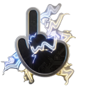 Chic Silver Plasma Spark Animated Style pointer on a light page