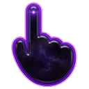 Neon Nebula Galaxy Animated Cursor pointer on a light page