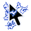 Voltage Storm Blue Strike cursor on a light page