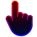 Red to Blue Gradient Border pointer on a light page