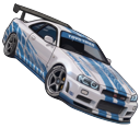 Toyo Tires Metallic & Nissan Skyline GT-R R34 pointer on a light page