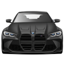 Matte Black BMW M4 Custom pointer on a light page
