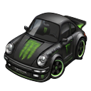Monster Energy Claw Logo Porsche Sports Car pointer on a light page