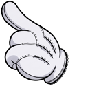 Funny Mickey Style White Glove Middle Finger cursor on a light page