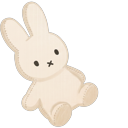 Cute Miffy Bunny Listening to Music Headphones cursor on a light page