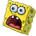 Funny Shocked SpongeBob and Patrick Meme pointer on a light page