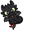 Chibi Toothless Night Fury Dragon Movie cursor on a light page