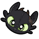 Chibi Toothless Night Fury Dragon Movie pointer on a light page