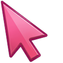 My Little Pony Pink Arrow and Cool Pinkie Pie cursor on a light page