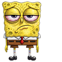 Sad SpongeBob Crying Teary Eyed Meme cursor on a light page