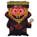 Funny SpongeBob Wearing Akatsuki Cloak cursor on a light page
