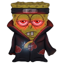 Funny SpongeBob Wearing Akatsuki Cloak pointer on a light page