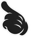Cool Mickey Mouse Black Hand Gesture cursor on a light page