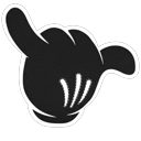 Cool Mickey Mouse Black Hand Gesture pointer on a light page