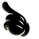 Streetwear Style Mickey Black Hand Rock Sign cursor on a light page