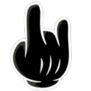 Streetwear Style Mickey Black Hand Rock Sign pointer on a light page