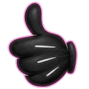 Iconic Mickey Mouse Hand Sign pointer on a light page