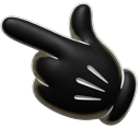 Hypebeast Mickey Mouse Black Fist Bump cursor on a light page