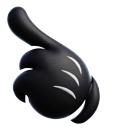 Mickey Black Glove Middle Finger cursor on a light page