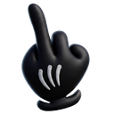 Mickey Black Glove Middle Finger pointer on a light page