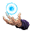 Satoru Gojo Blue Energy Aura Animated cursor on a light page