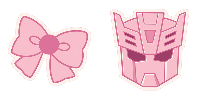 Pink Transformer Head & Cute Ribbon