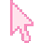 Pinky Pixel Art Moving Arrow cursor on a light page