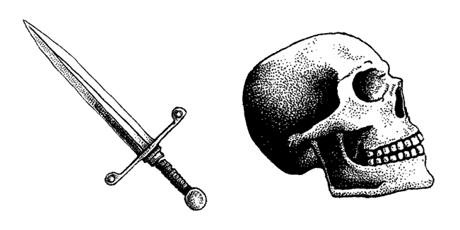 Dark Gothic Engraved Blade & Skull