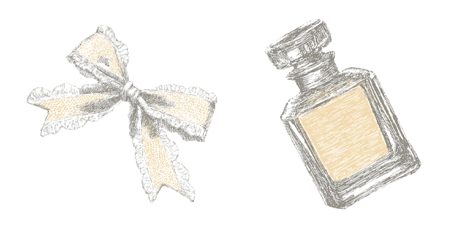Aesthetic Perfume Bottle & Elegant Ribbon