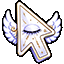 Angelcore Heavenly Winged Eye Animated cursor on a light page