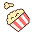 Funny Kitten & Movie Popcorn Animated cursor on a light page