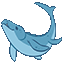 Funny Tiny Blue Mosasaur Animated cursor on a light page