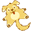 Fluffy Golden Dog Animated Style cursor on a light page