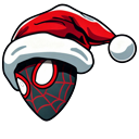 Christmas Miles Morales Spider-Man Santa Hat pointer on a light page