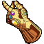 Golden Infinity Gauntlet with Infinity Stones cursor on a light page