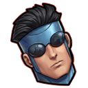 Invincible Mark Grayson Blue Suit Fist and Head Cursor pointer on a light page