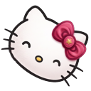 Cute Hello Kitty Face and Bow Mouse pointer on a light page